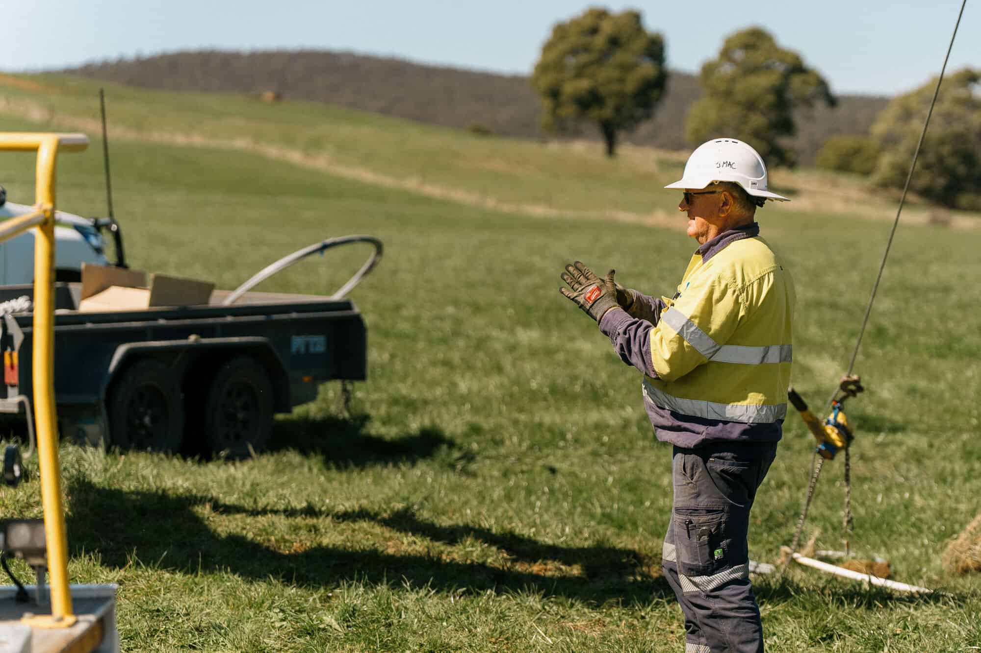 PLT crew member in a paddock